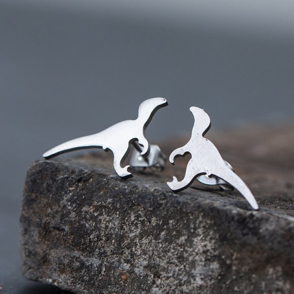 Jewelry - Trendy Dinosaur Stainless Steel Stud Earrings for Teens Girls/Women, MLN1015GL